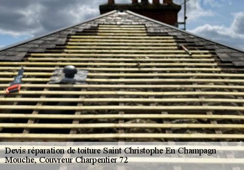 Devis réparation de toiture  saint-christophe-en-champagn-72540 Mouche, Couvreur Charpentier 72