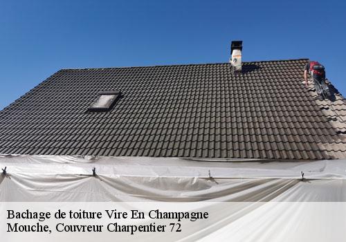 Bachage de toiture vire-en-champagne-72350 Mouche, Couvreur Charpentier 72