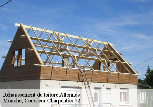 Rehaussement de toiture  allonnes-72700 Mouche, Couvreur Charpentier 72