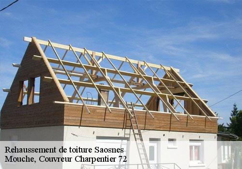 Rehaussement de toiture  saosnes-72600 Mouche, Couvreur Charpentier 72