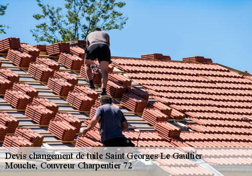 Devis changement de tuile  saint-georges-le-gaultier-72590 Mouche, Couvreur Charpentier 72